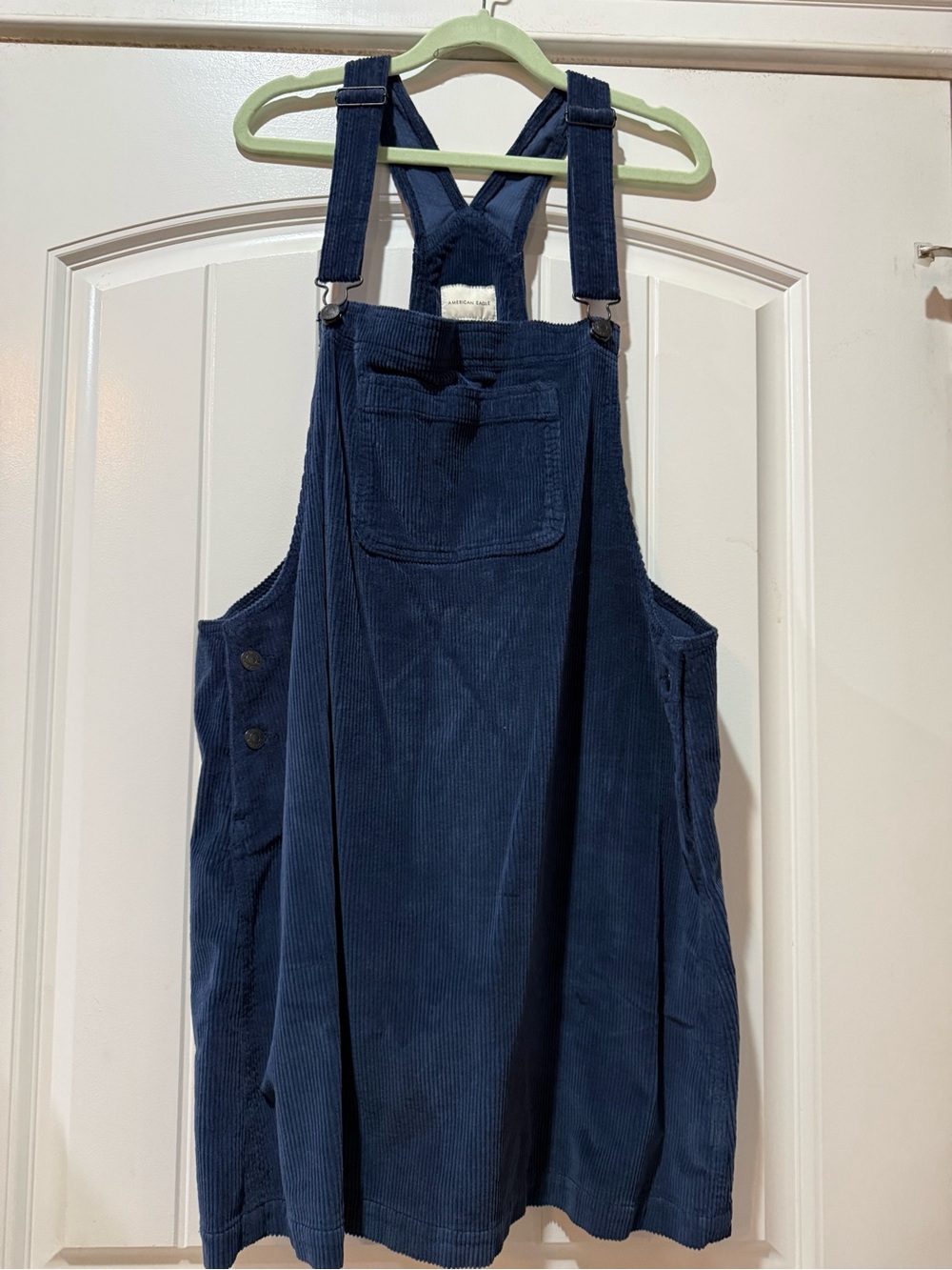 American Eagle Outfitters Dark Navy Corduroy Overall Mini Dress